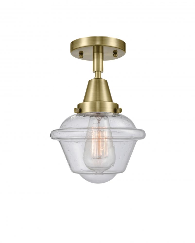 Oxford - 1 Light - 8 inch - Antique Brass - Semi-Flush Mount