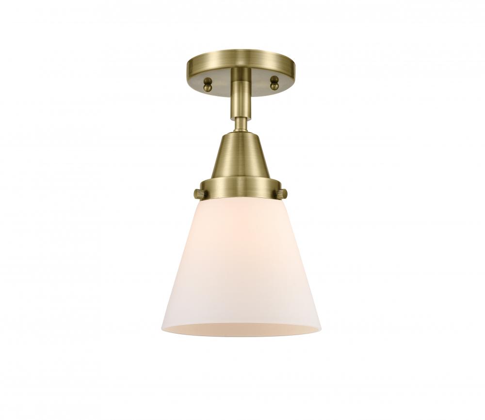 Cone - 1 Light - 6 inch - Antique Brass - Semi-Flush Mount