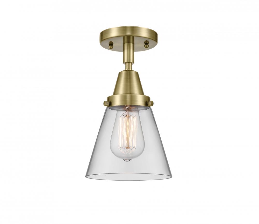 Cone - 1 Light - 6 inch - Antique Brass - Semi-Flush Mount