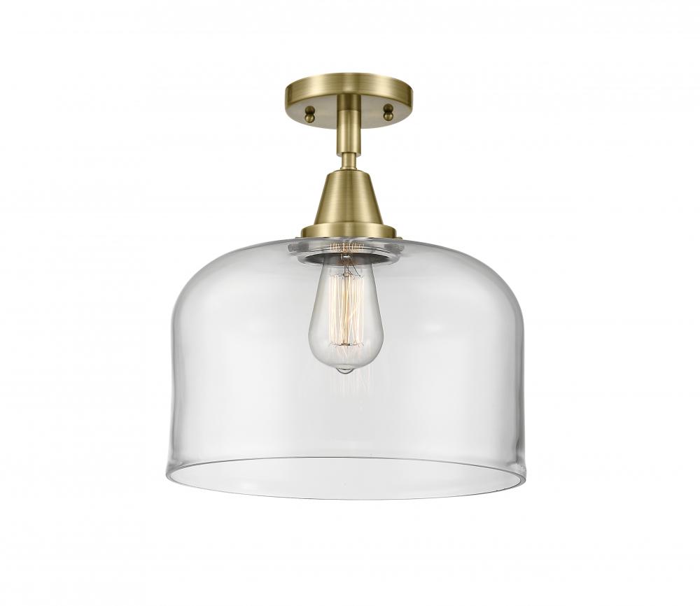 Bell - 1 Light - 12 inch - Antique Brass - Semi-Flush Mount