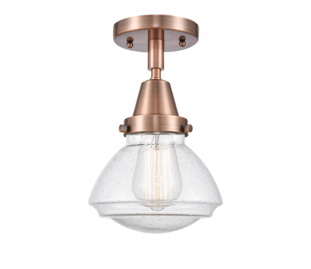Olean - 1 Light - 7 inch - Antique Copper - Semi-Flush Mount