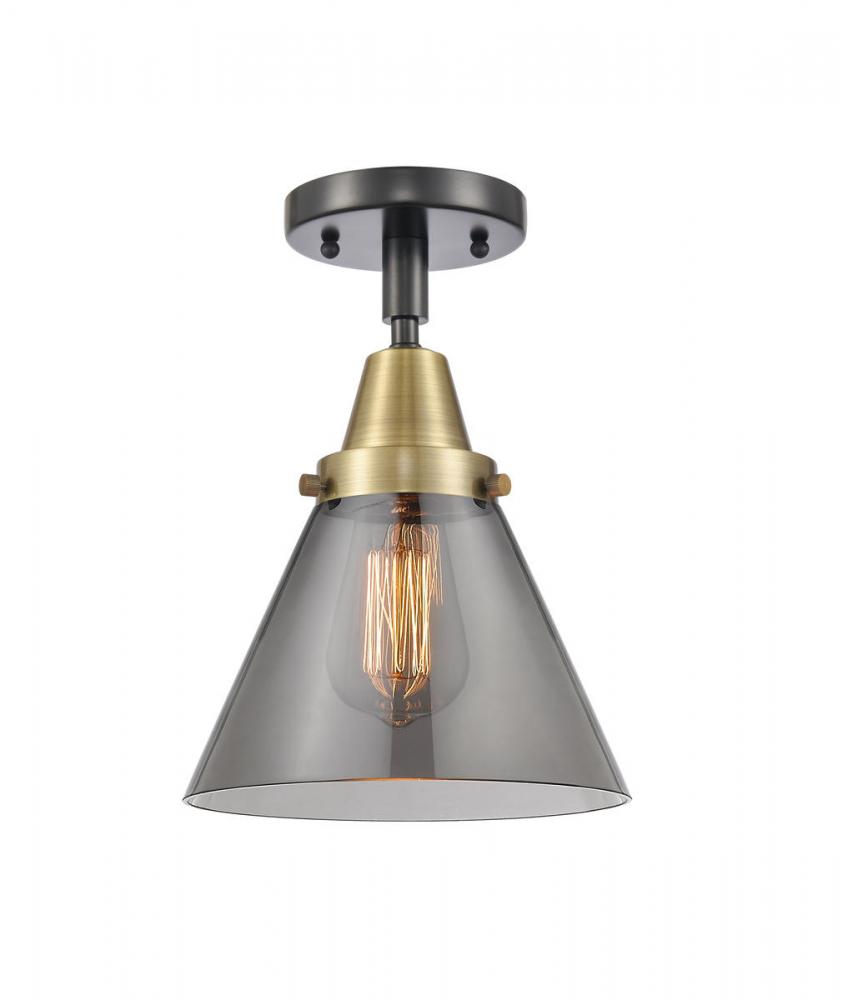 Cone - 1 Light - 8 inch - Black Antique Brass - Semi-Flush Mount