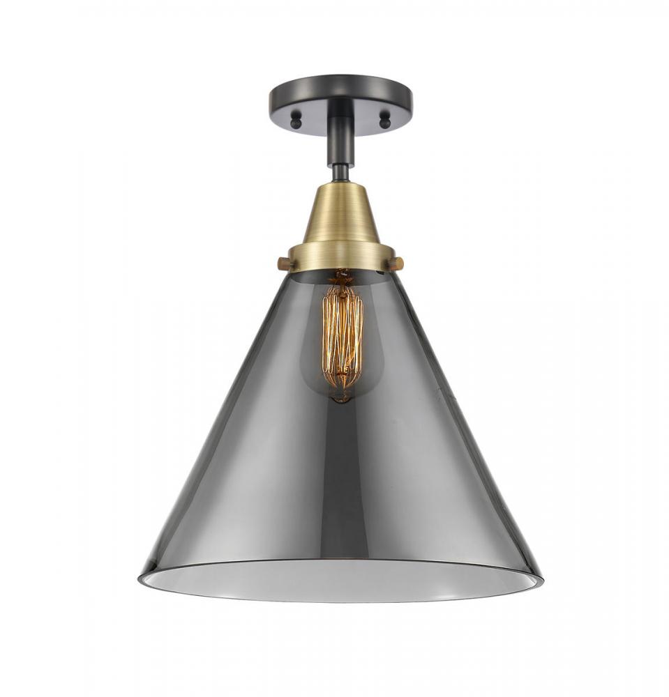 Cone - 1 Light - 12 inch - Black Antique Brass - Semi-Flush Mount