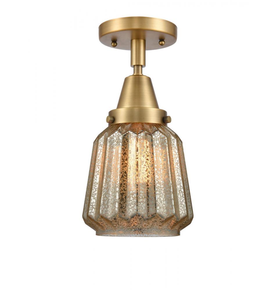 Chatham - 1 Light - 7 inch - Brushed Brass - Semi-Flush Mount