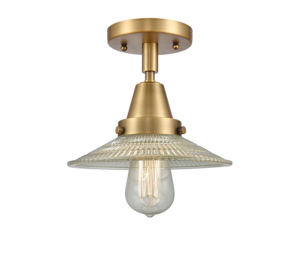 Halophane - 1 Light - 9 inch - Brushed Brass - Semi-Flush Mount