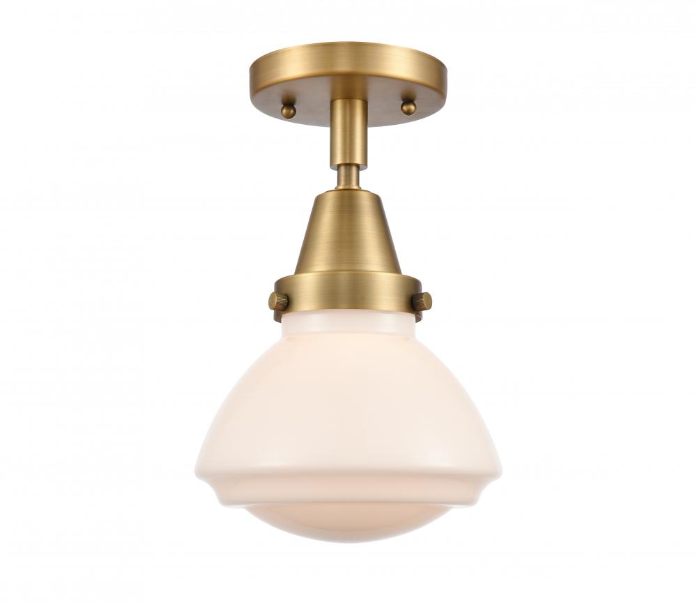 Olean - 1 Light - 7 inch - Brushed Brass - Semi-Flush Mount