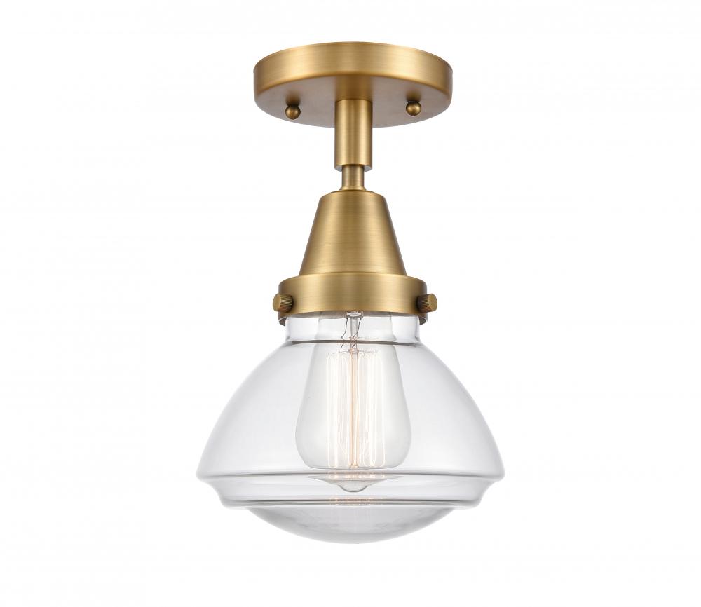 Olean - 1 Light - 7 inch - Brushed Brass - Semi-Flush Mount