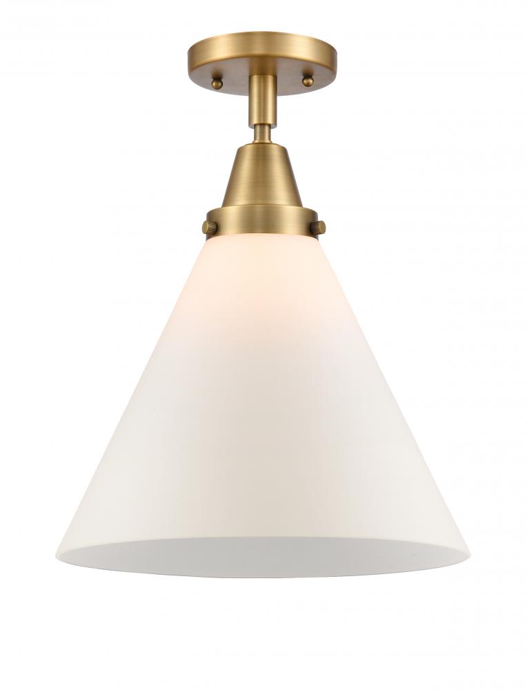 Cone - 1 Light - 12 inch - Brushed Brass - Semi-Flush Mount