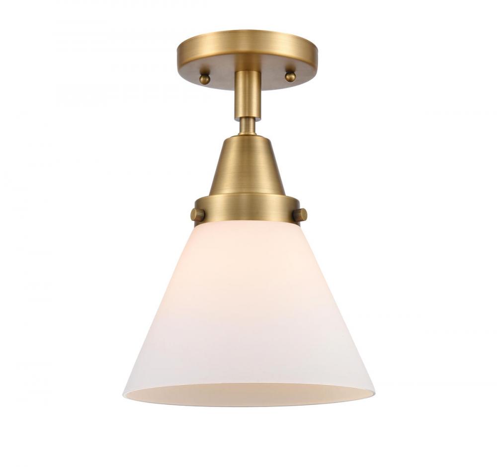 Cone - 1 Light - 8 inch - Brushed Brass - Semi-Flush Mount