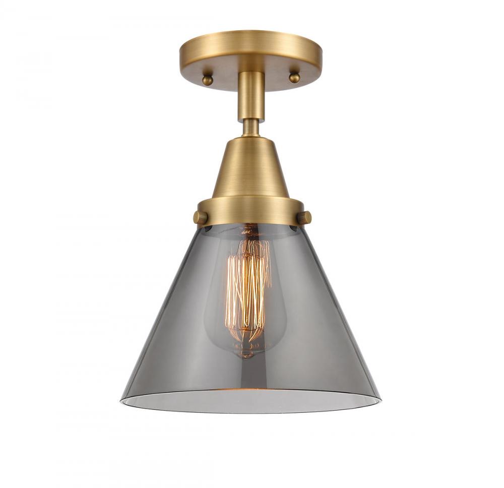 Cone - 1 Light - 8 inch - Brushed Brass - Semi-Flush Mount