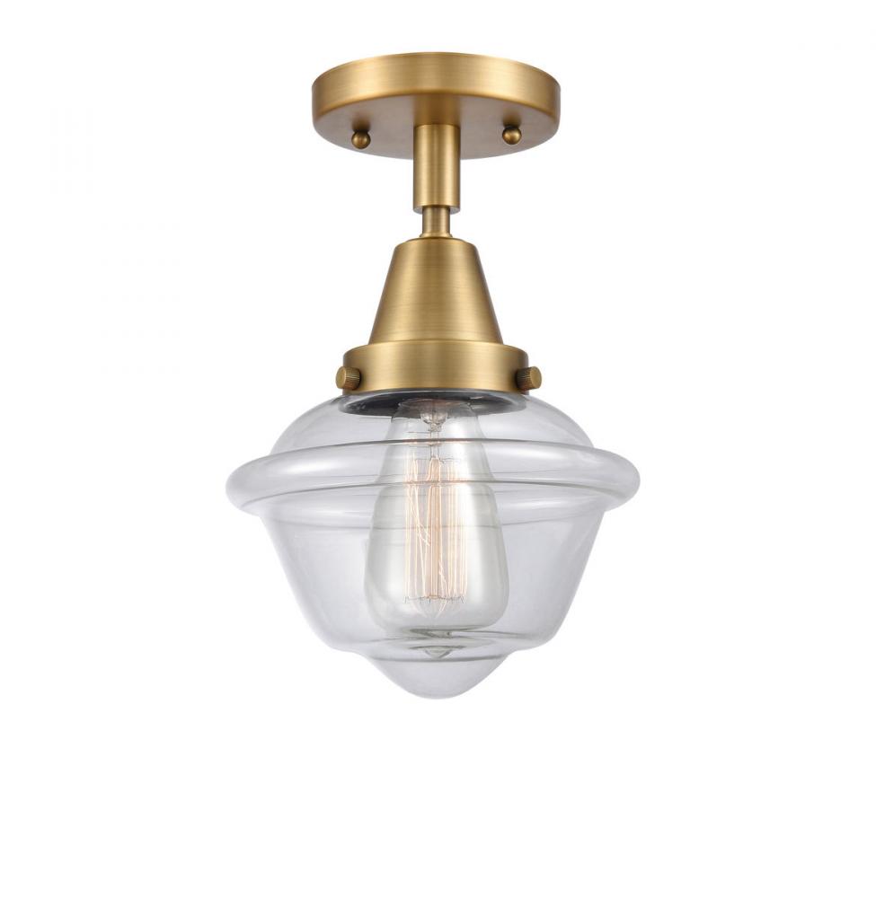Oxford - 1 Light - 8 inch - Brushed Brass - Semi-Flush Mount