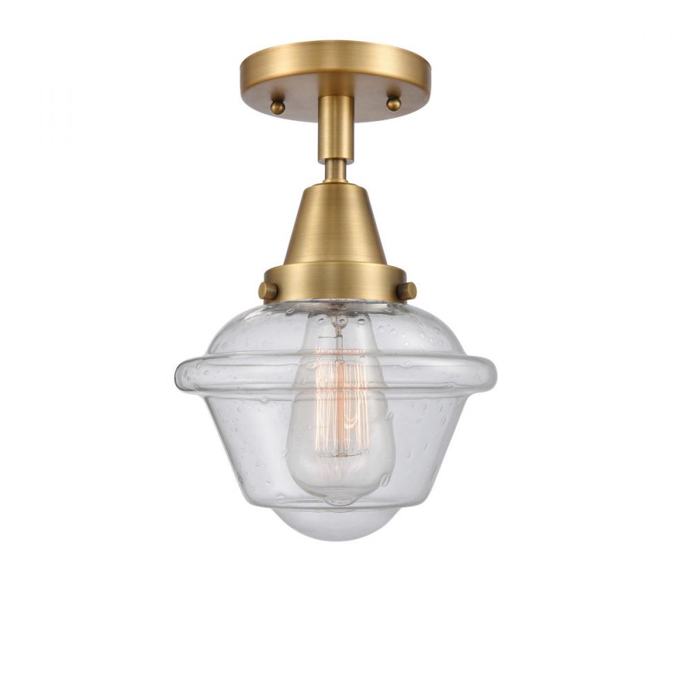 Oxford - 1 Light - 8 inch - Brushed Brass - Semi-Flush Mount