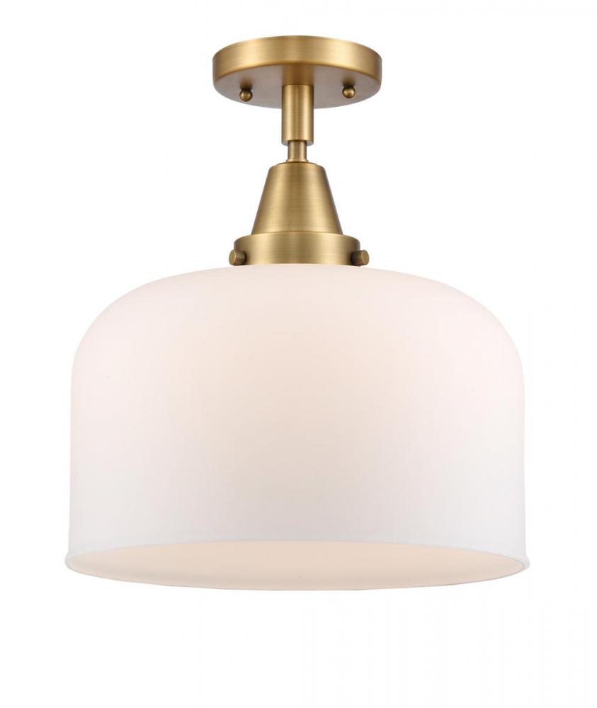 Bell - 1 Light - 12 inch - Brushed Brass - Semi-Flush Mount