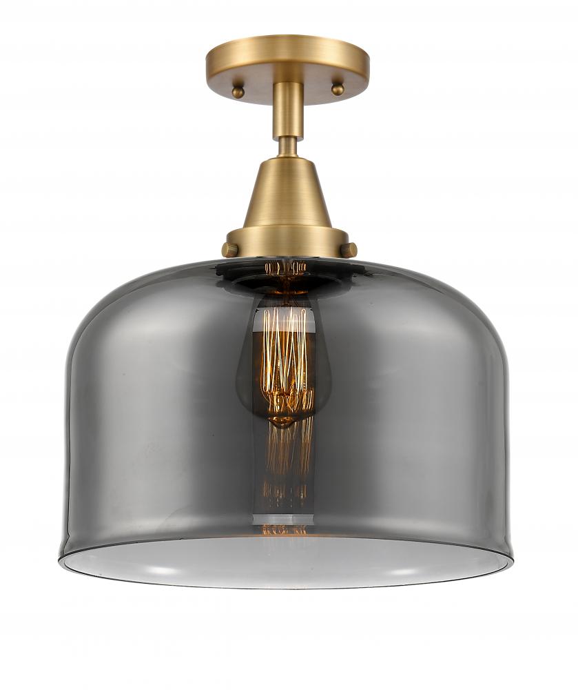 Bell - 1 Light - 12 inch - Brushed Brass - Semi-Flush Mount