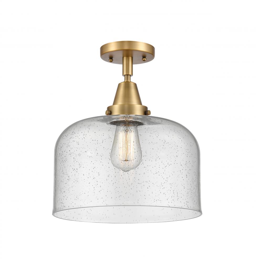 Bell - 1 Light - 12 inch - Brushed Brass - Semi-Flush Mount