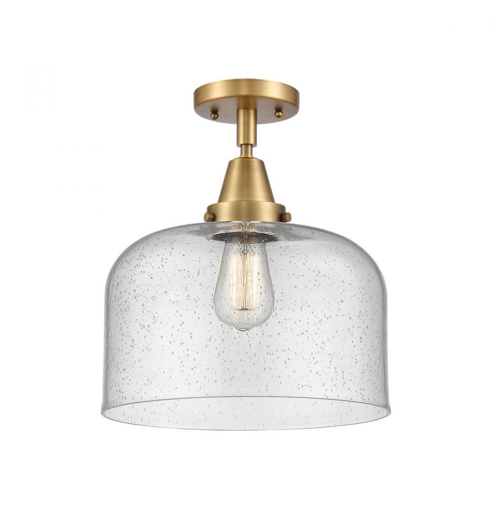 Bell - 1 Light - 12 inch - Brushed Brass - Semi-Flush Mount