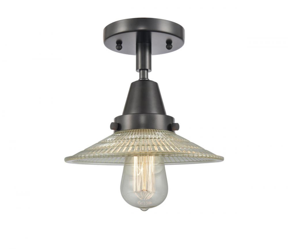 Halophane - 1 Light - 9 inch - Matte Black - Semi-Flush Mount