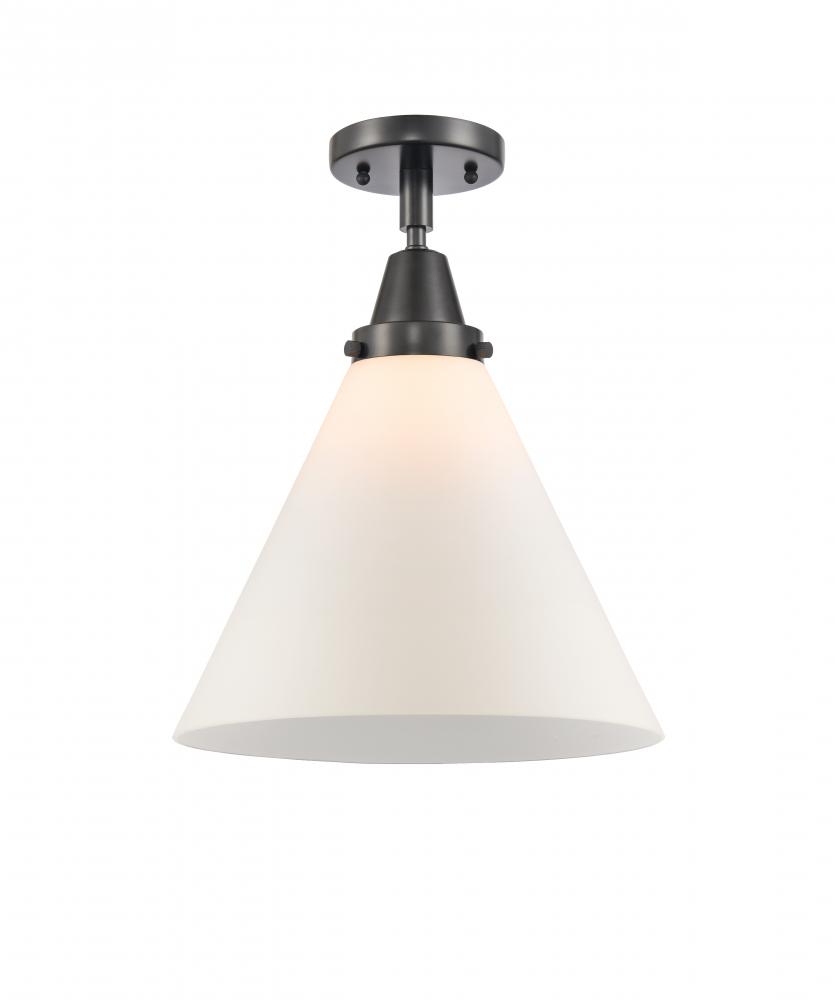 Cone - 1 Light - 12 inch - Matte Black - Semi-Flush Mount