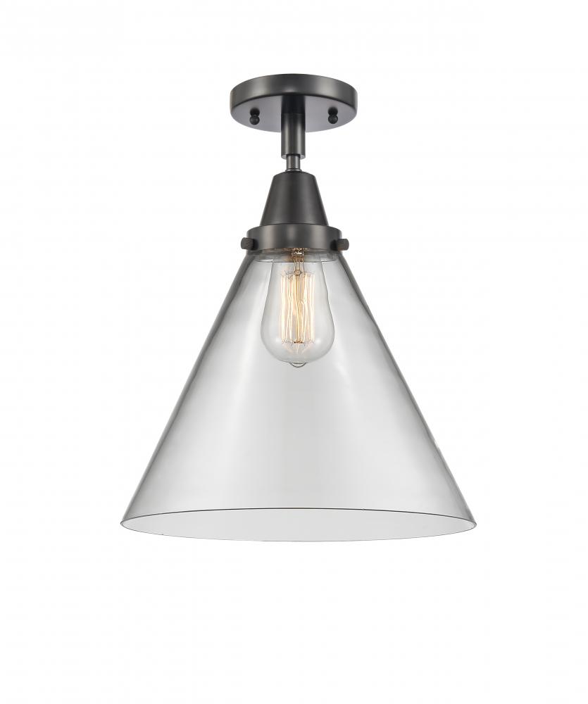Cone - 1 Light - 12 inch - Matte Black - Semi-Flush Mount