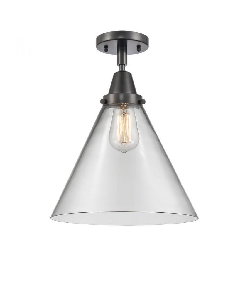 Cone - 1 Light - 12 inch - Matte Black - Semi-Flush Mount