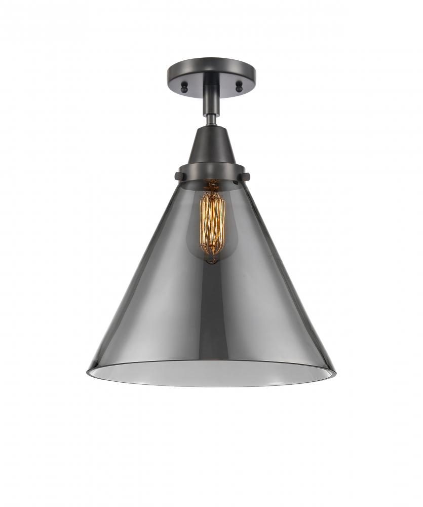 Cone - 1 Light - 12 inch - Matte Black - Semi-Flush Mount