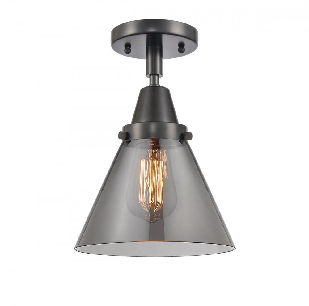 Cone - 1 Light - 8 inch - Matte Black - Semi-Flush Mount
