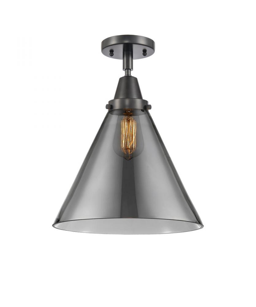 Cone - 1 Light - 12 inch - Matte Black - Semi-Flush Mount