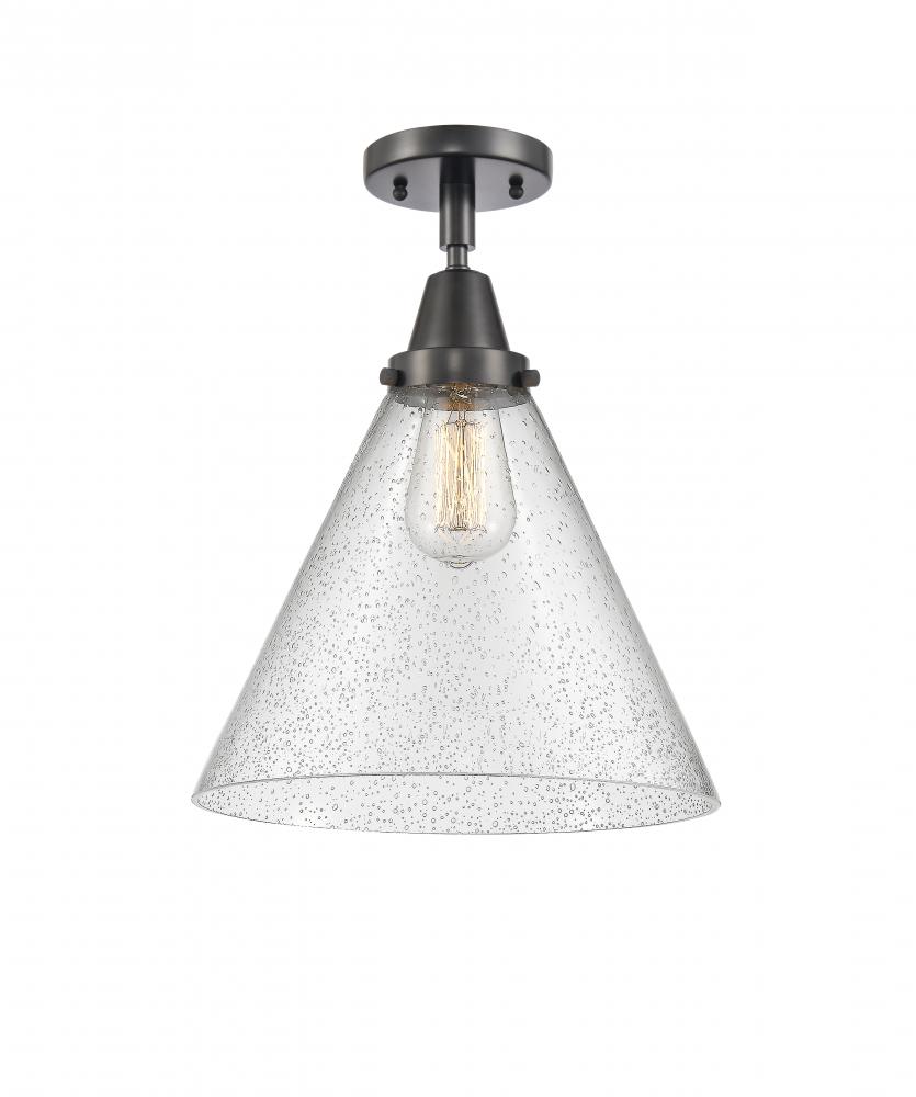 Cone - 1 Light - 12 inch - Matte Black - Semi-Flush Mount