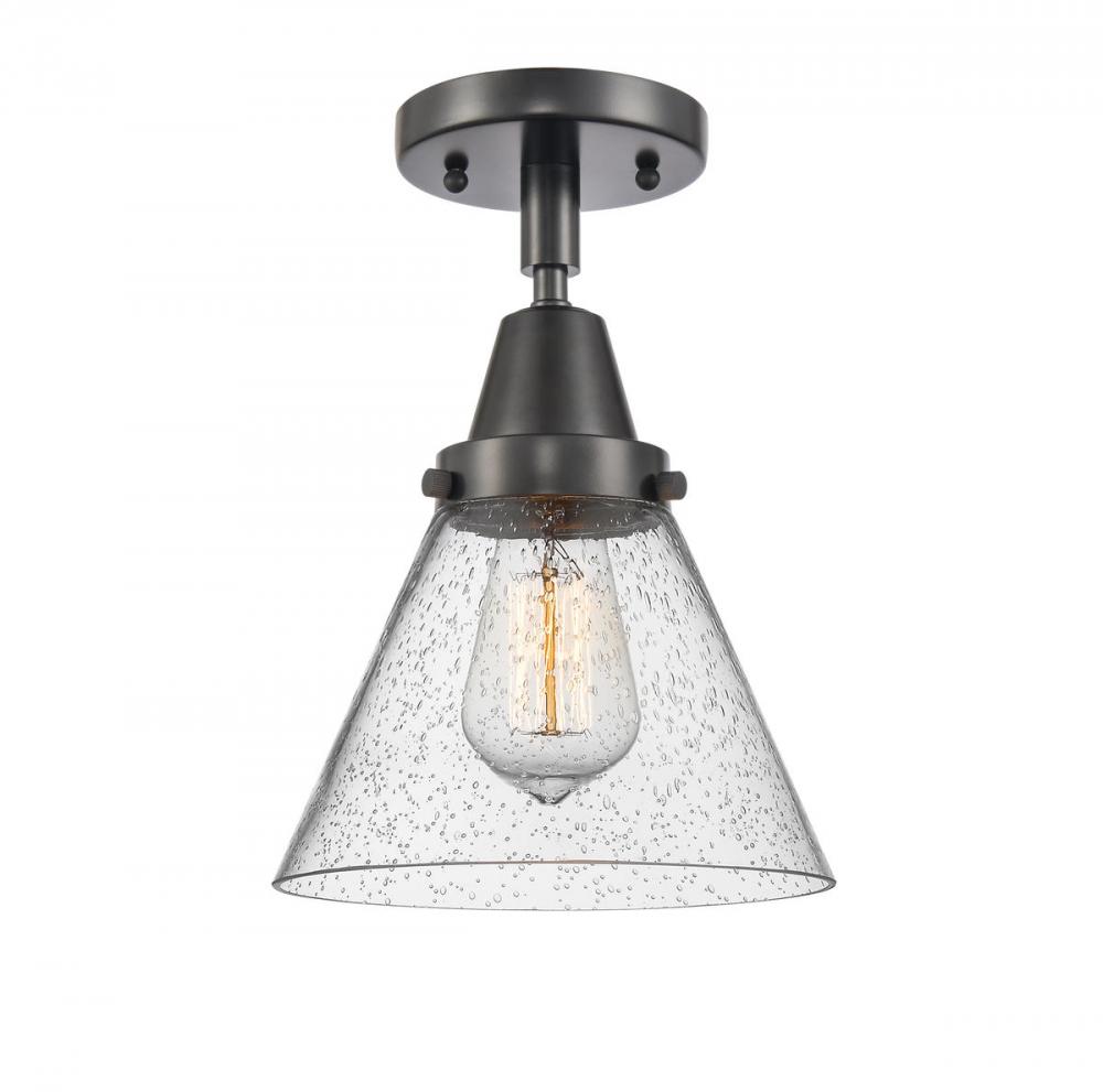 Cone - 1 Light - 8 inch - Matte Black - Semi-Flush Mount