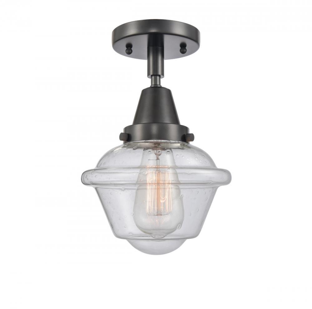 Oxford - 1 Light - 8 inch - Matte Black - Semi-Flush Mount