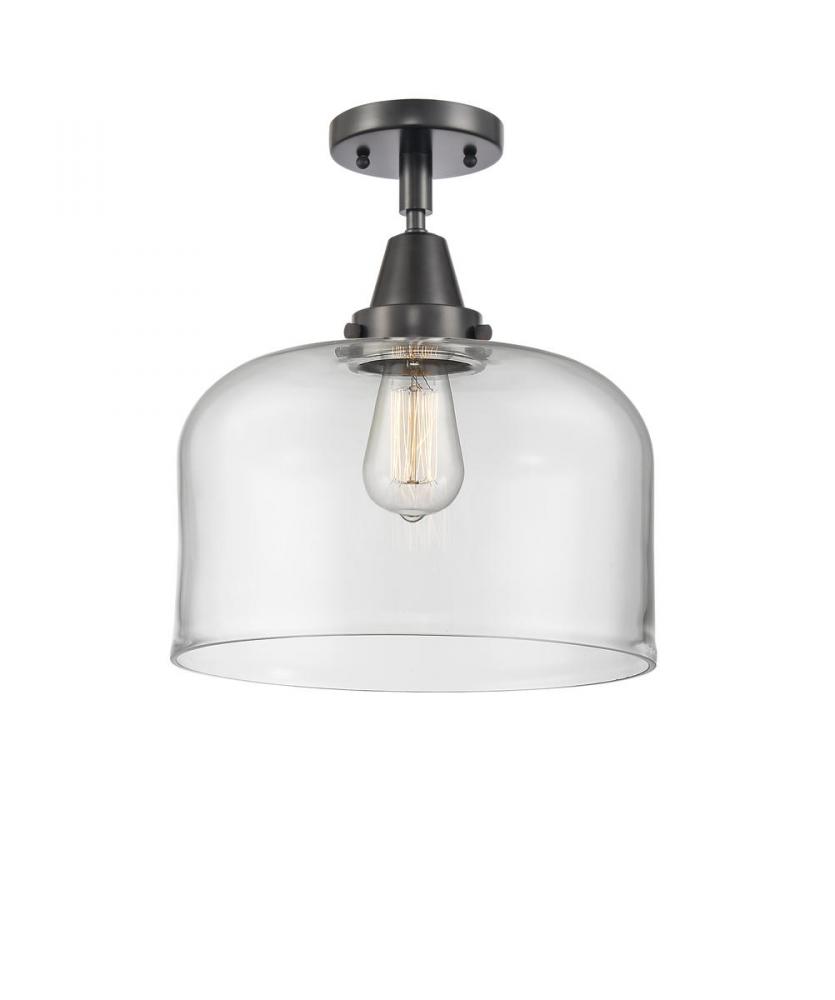 Bell - 1 Light - 12 inch - Matte Black - Semi-Flush Mount