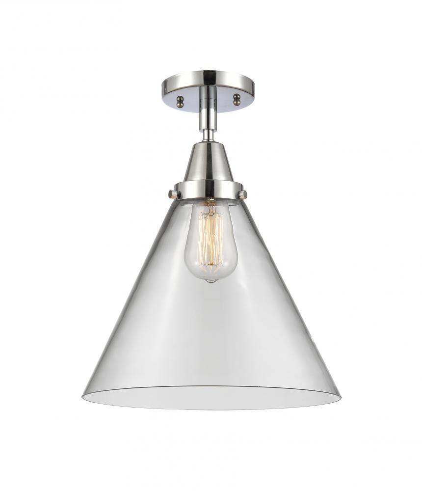 Cone - 1 Light - 12 inch - Polished Chrome - Semi-Flush Mount