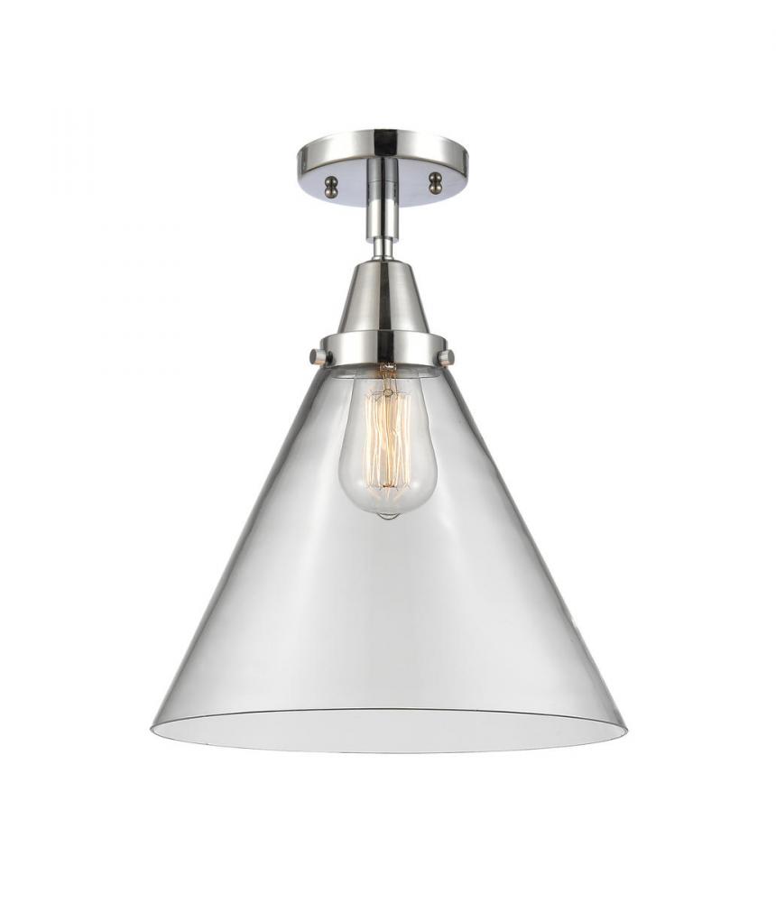 Cone - 1 Light - 12 inch - Polished Chrome - Semi-Flush Mount
