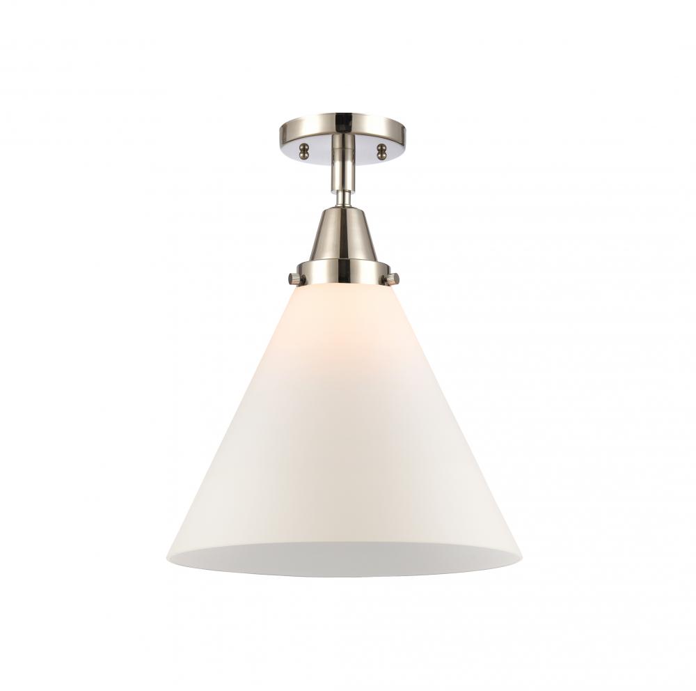 Cone - 1 Light - 12 inch - Polished Nickel - Semi-Flush Mount
