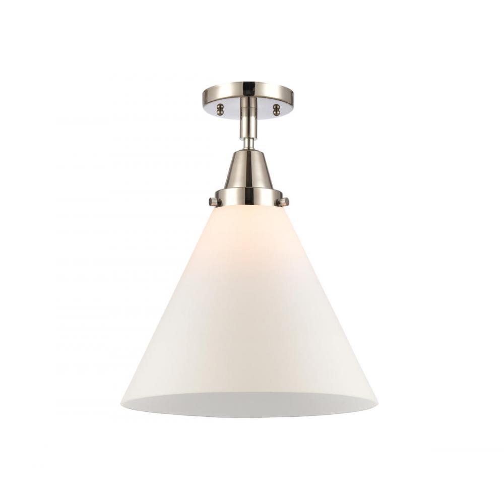 Cone - 1 Light - 12 inch - Polished Nickel - Semi-Flush Mount
