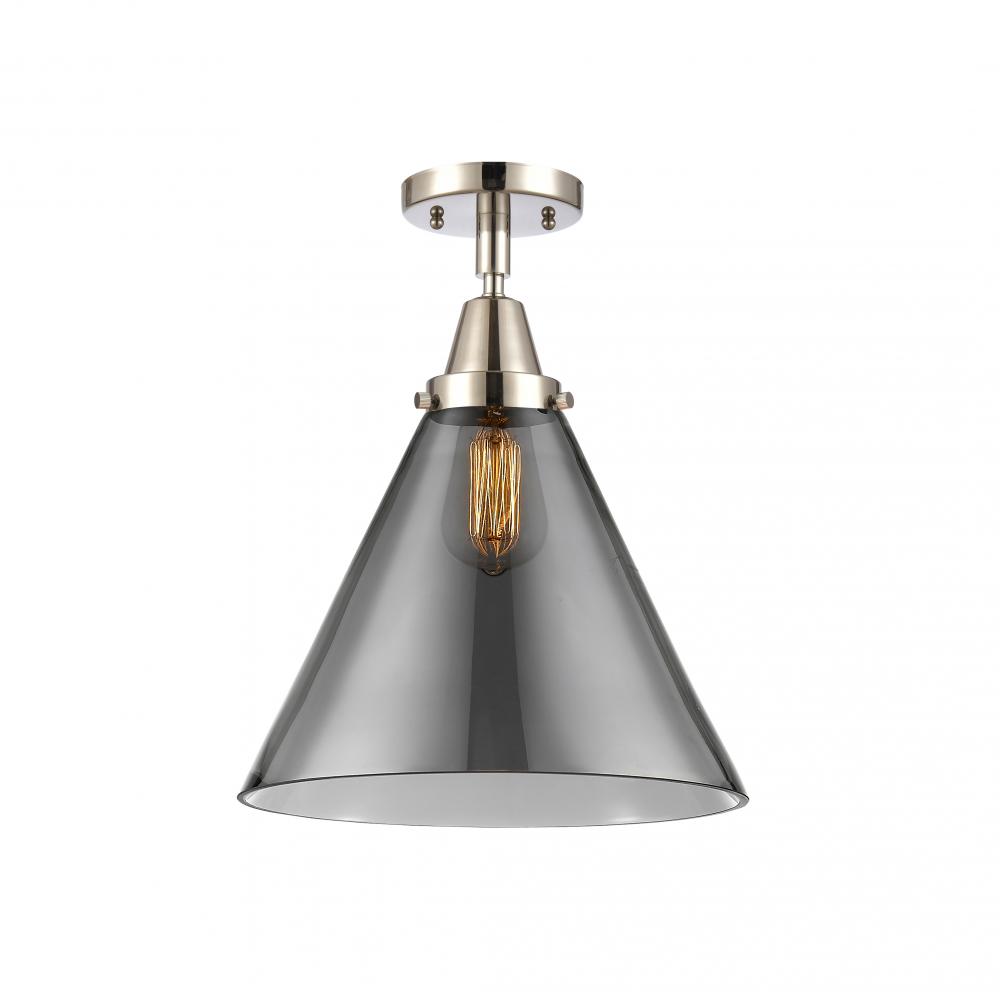 Cone - 1 Light - 12 inch - Polished Nickel - Semi-Flush Mount