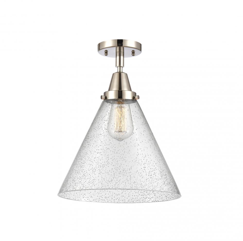 Cone - 1 Light - 12 inch - Polished Nickel - Semi-Flush Mount