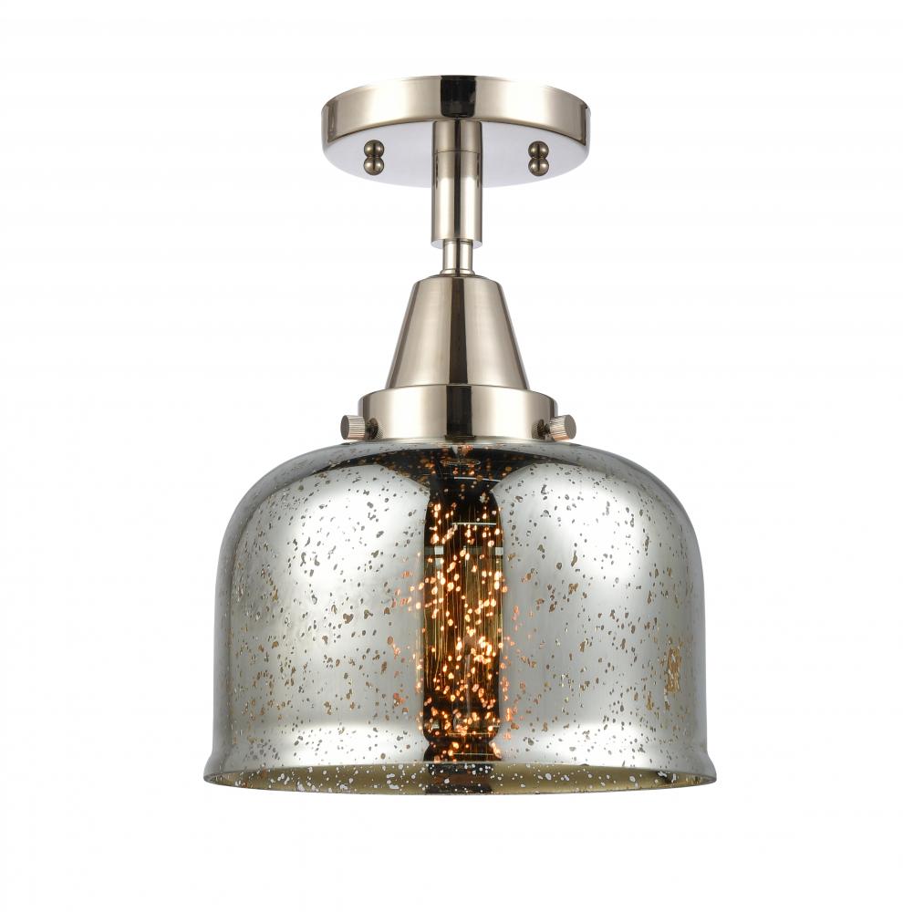Bell - 1 Light - 8 inch - Polished Nickel - Semi-Flush Mount