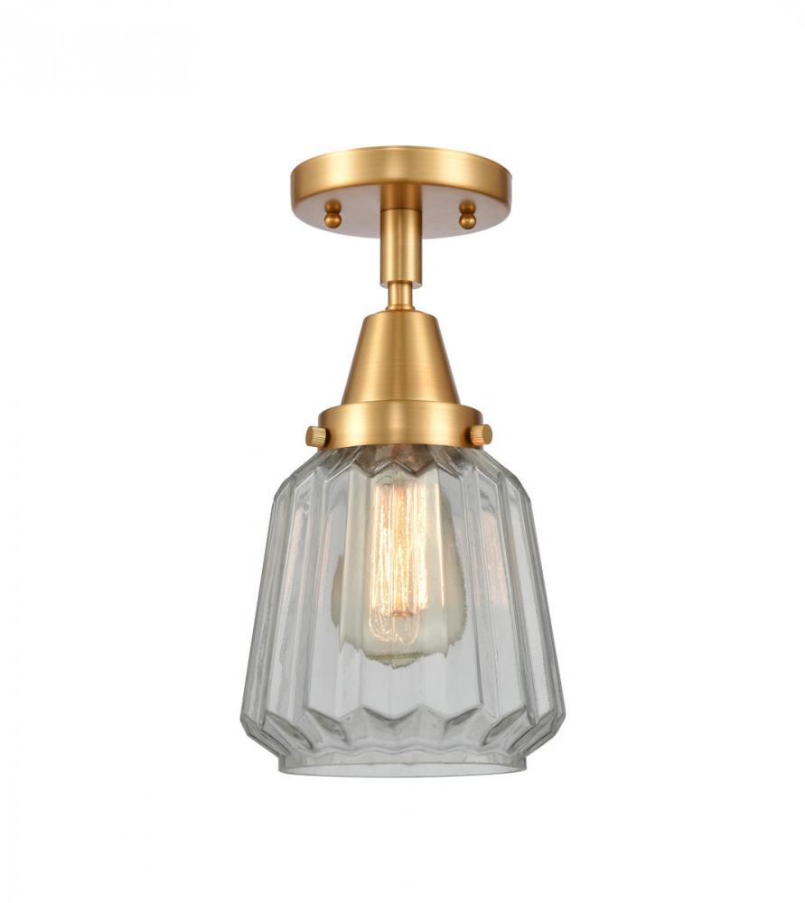 Chatham - 1 Light - 7 inch - Satin Gold - Semi-Flush Mount