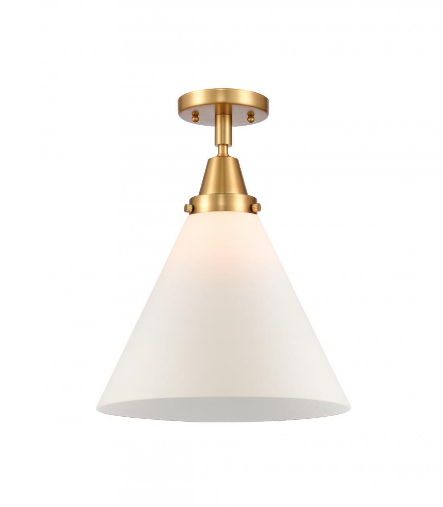 Cone - 1 Light - 12 inch - Satin Gold - Semi-Flush Mount