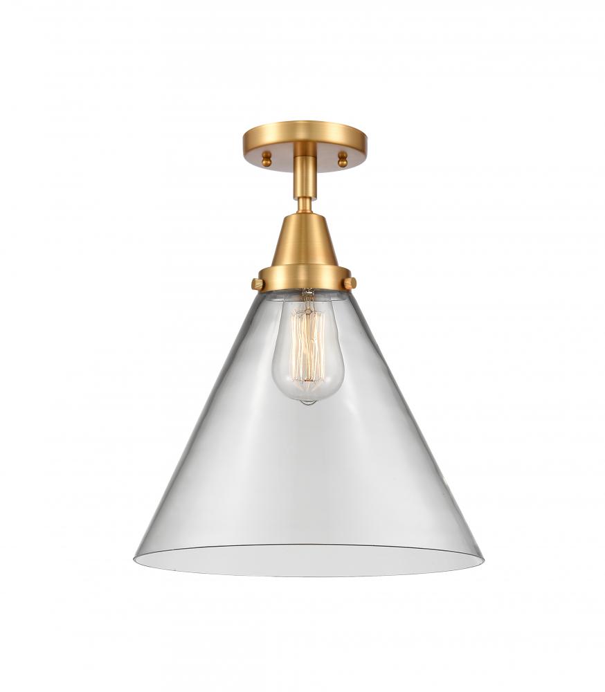 Cone - 1 Light - 12 inch - Satin Gold - Semi-Flush Mount