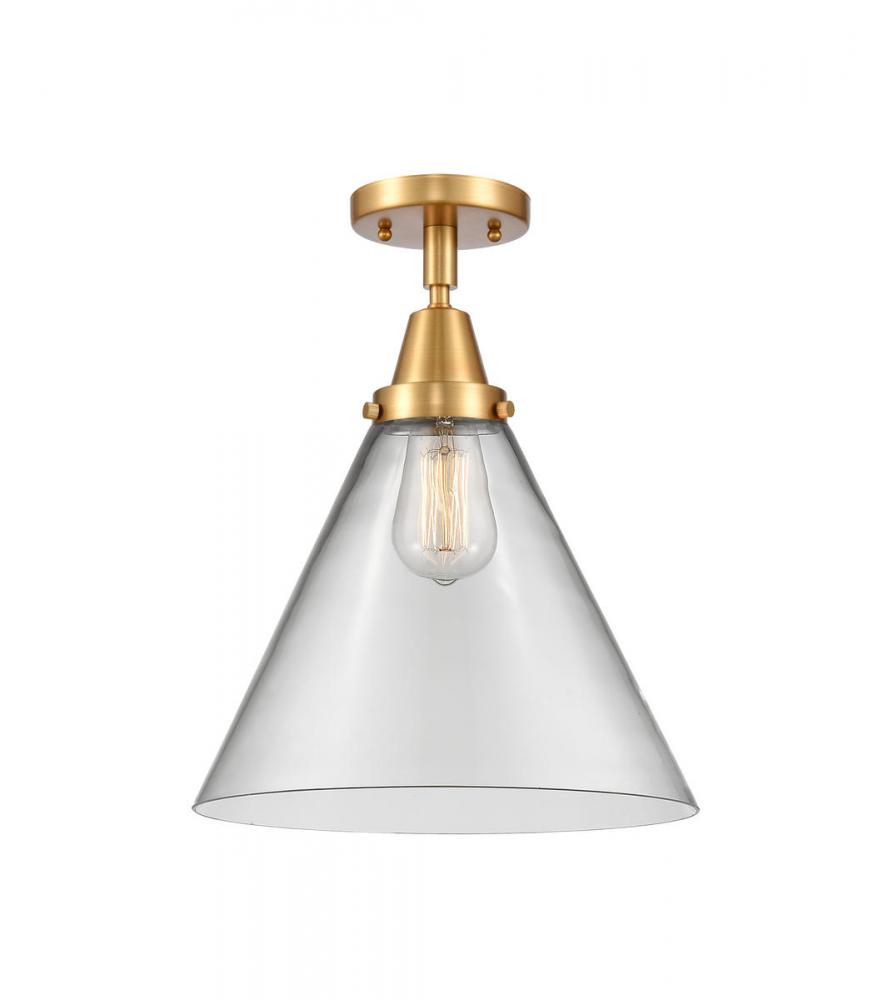 Cone - 1 Light - 12 inch - Satin Gold - Semi-Flush Mount