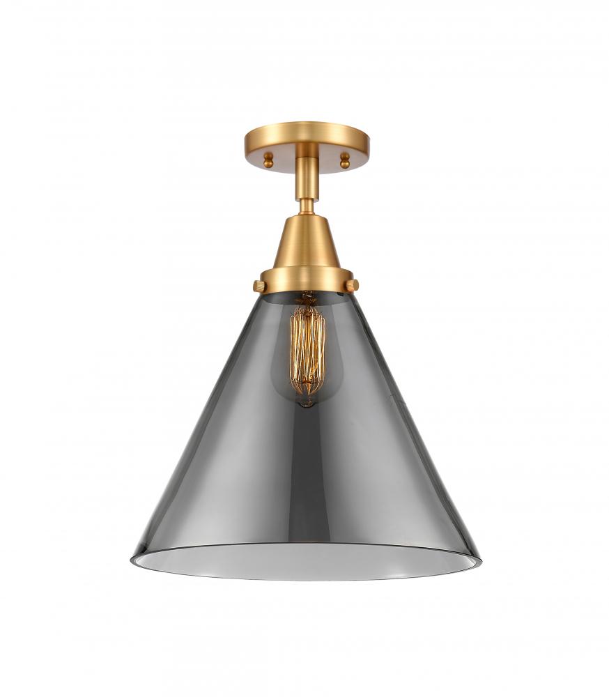 Cone - 1 Light - 12 inch - Satin Gold - Semi-Flush Mount