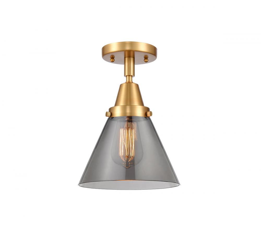 Cone - 1 Light - 8 inch - Satin Gold - Semi-Flush Mount