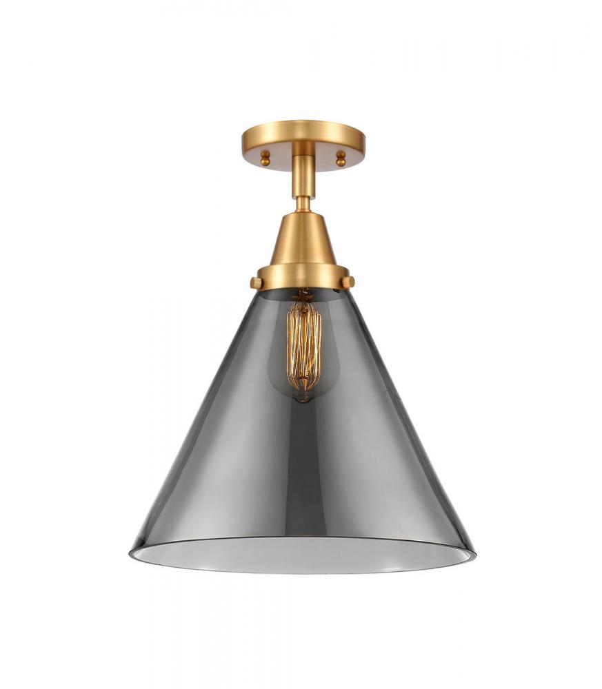 Cone - 1 Light - 12 inch - Satin Gold - Semi-Flush Mount