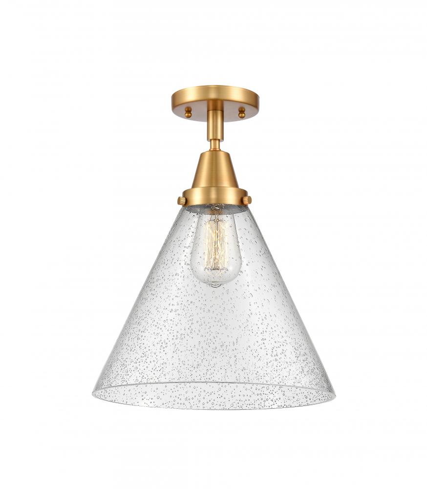 Cone - 1 Light - 12 inch - Satin Gold - Semi-Flush Mount
