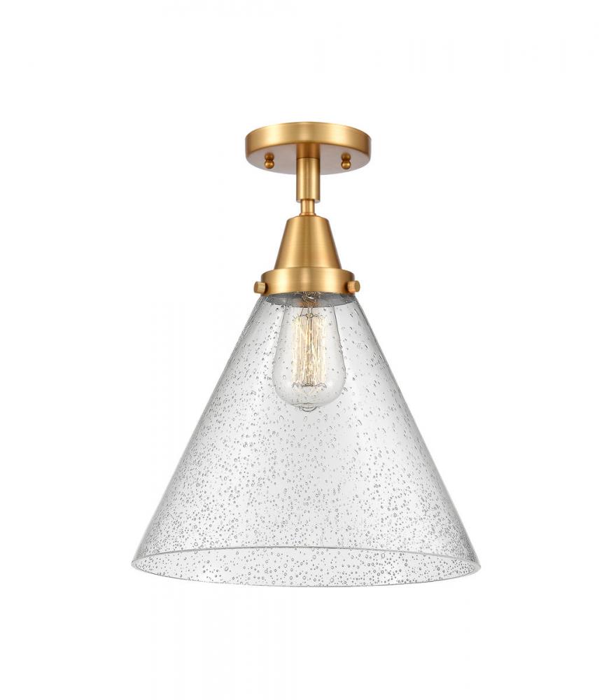 Cone - 1 Light - 12 inch - Satin Gold - Semi-Flush Mount
