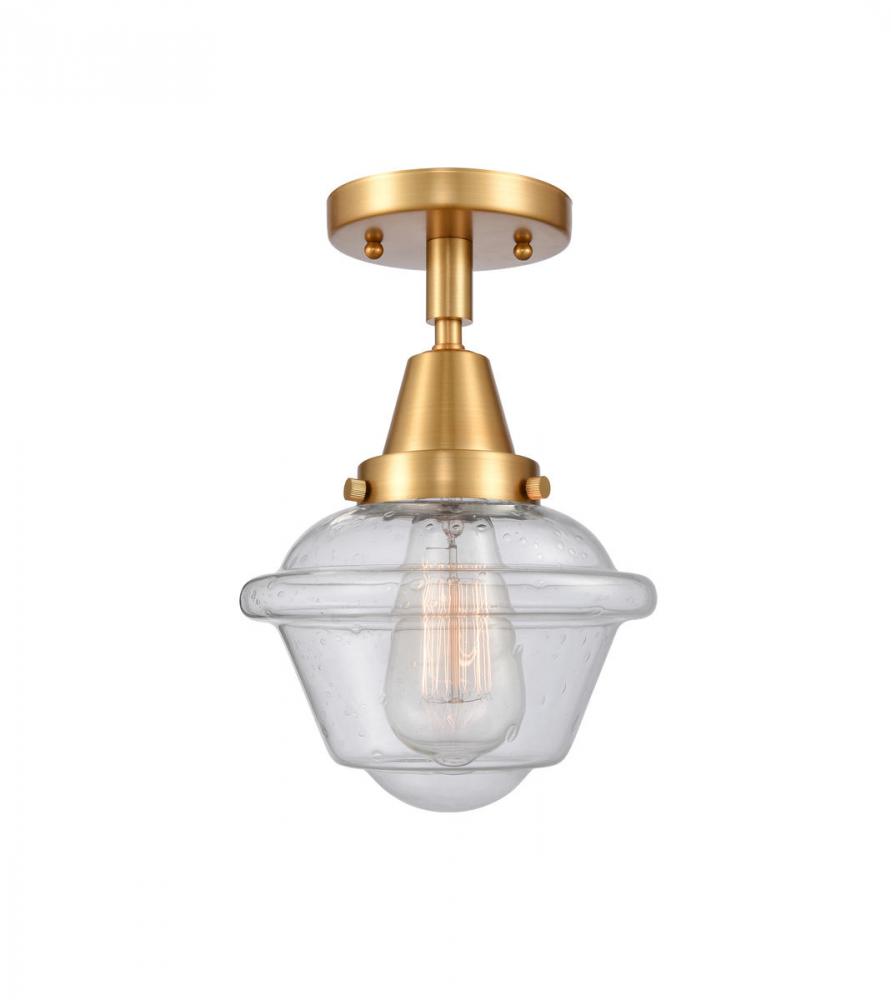 Oxford - 1 Light - 8 inch - Satin Gold - Semi-Flush Mount