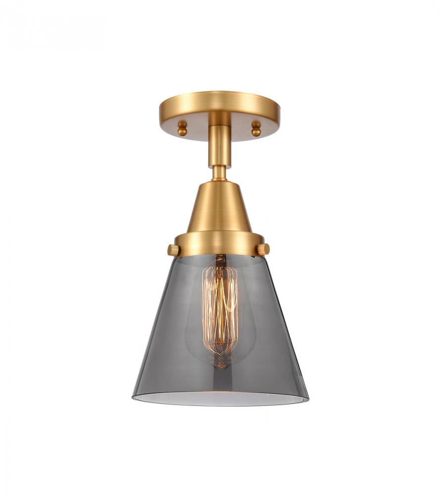 Cone - 1 Light - 6 inch - Satin Gold - Semi-Flush Mount