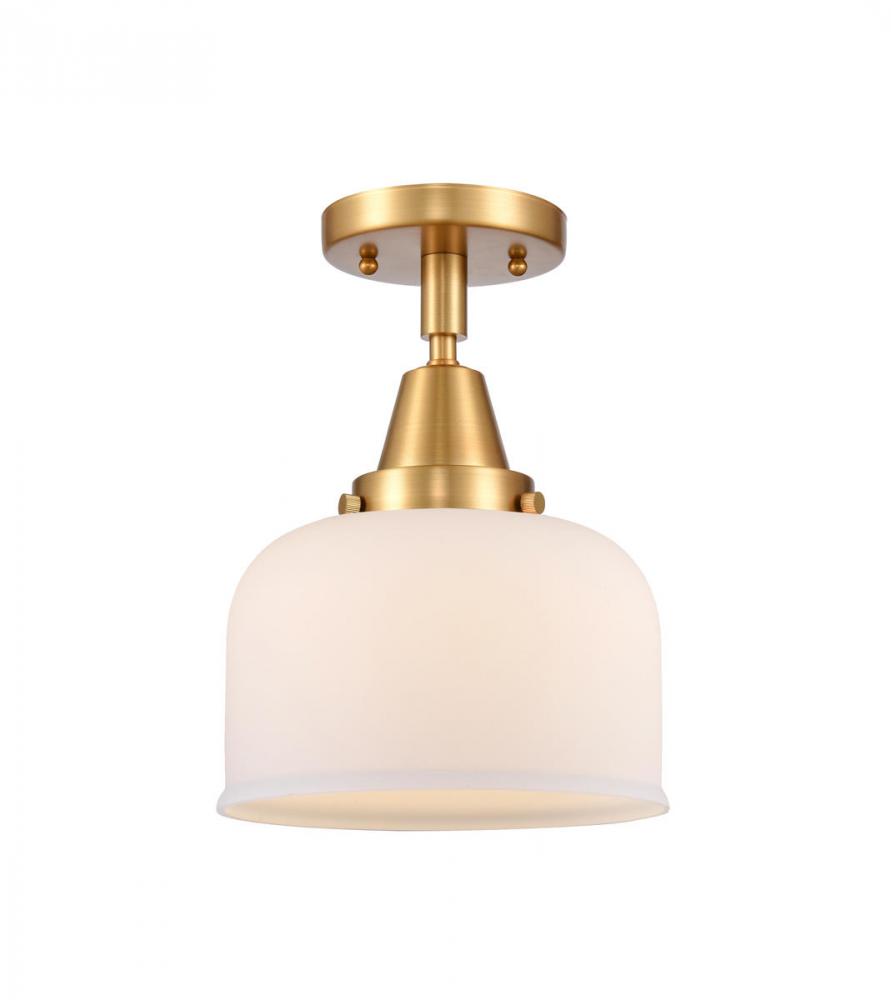 Bell - 1 Light - 8 inch - Satin Gold - Semi-Flush Mount